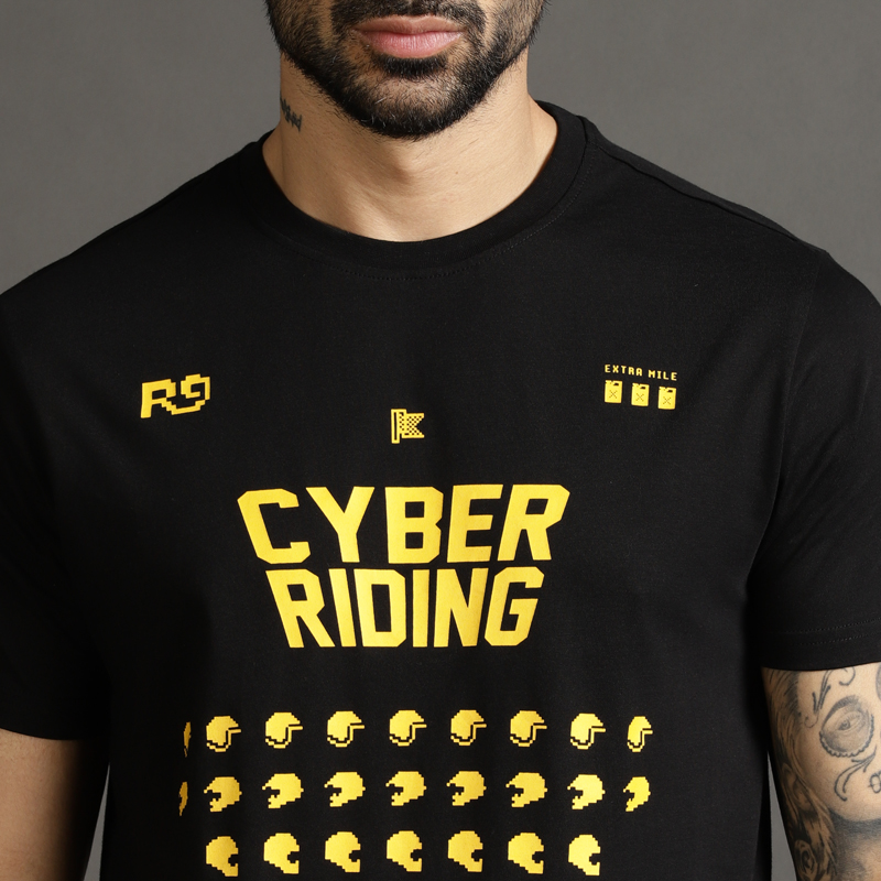 사이버 라이딩 레드 반팔 티셔츠-2